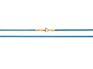Голубой текстильный шнурок на шею