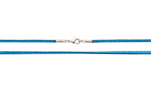 Синий замшевый шнурок на шею