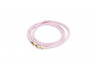 Розовый шнурок из плетёной эко-кожи
