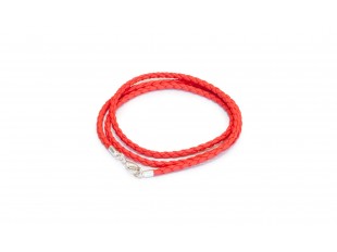 Красный шнурок из плетёной эко-кожи
