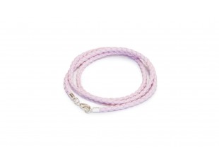 Розовый шнурок из плетёной эко-кожи